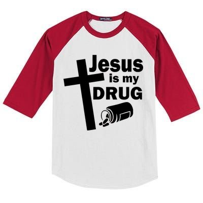 Jesus Is My Drug Kids Colorblock Raglan Jersey