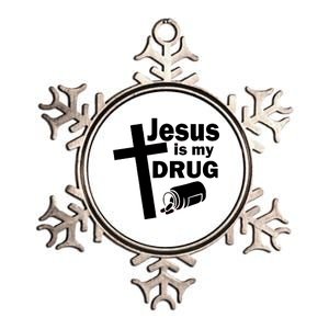 Jesus Is My Drug Metallic Star Ornament