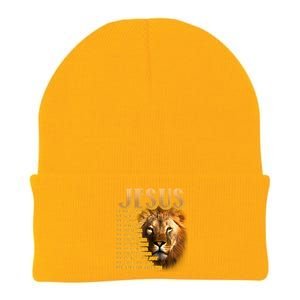 Jesus Is My God My King Lion Knit Cap Winter Beanie