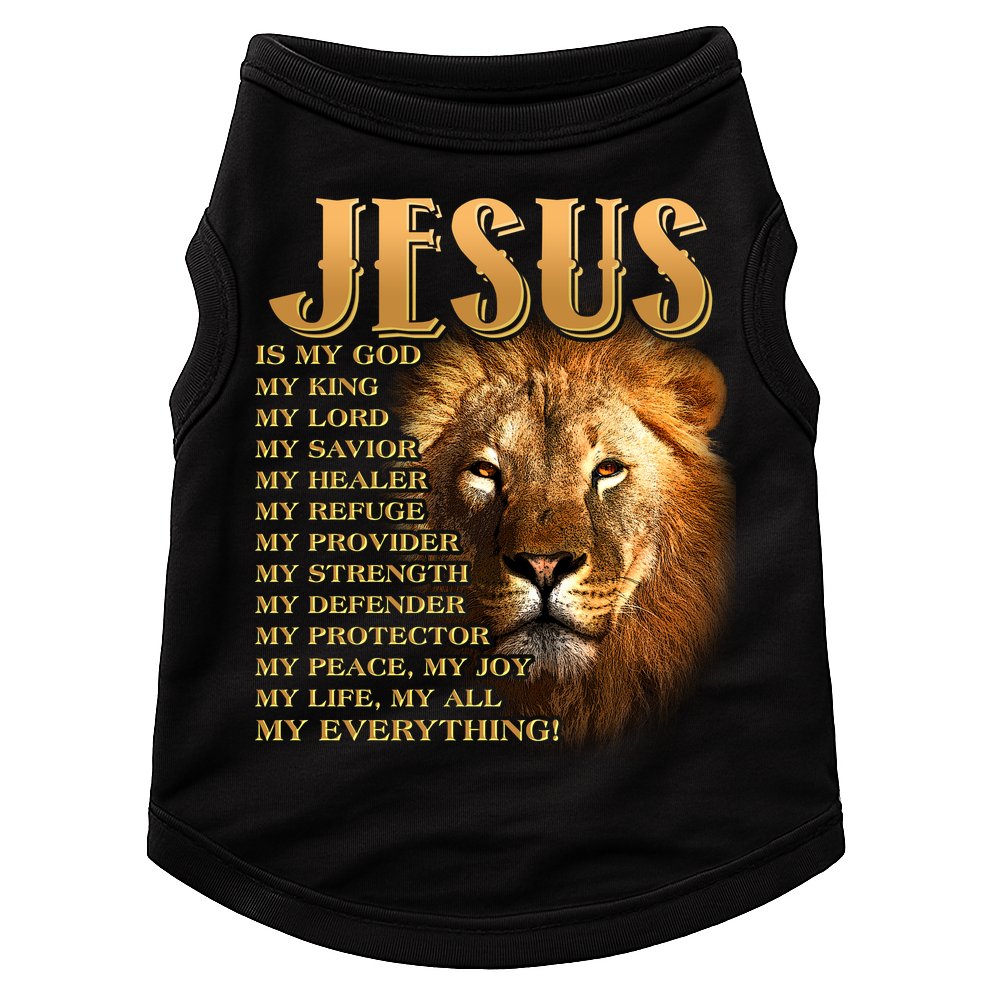 Jesus Is My God My King Lion Doggie Tank
