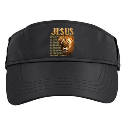 Jesus Is My God My King Lion Adult Drive Performance Visor