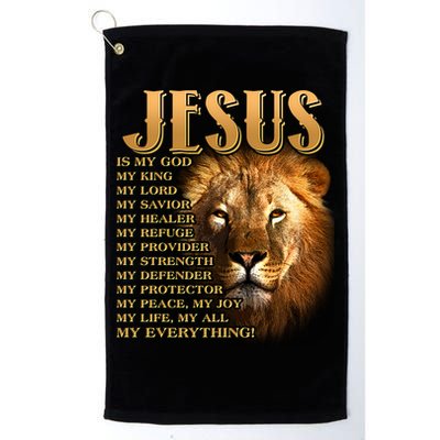 Jesus Is My God My King Lion Golf Towel