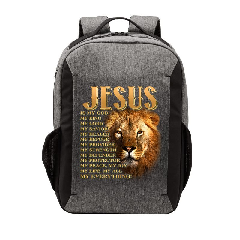 Jesus Is My God My King Lion Vector Backpack