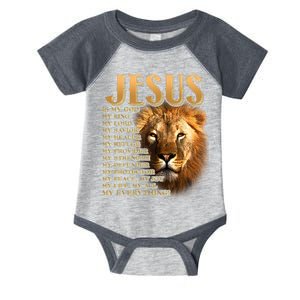 Jesus Is My God My King Lion Infant Baby Jersey Bodysuit