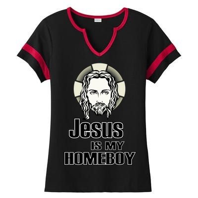 Jesus Is My Homeboy Ladies Halftime Notch Neck Tee