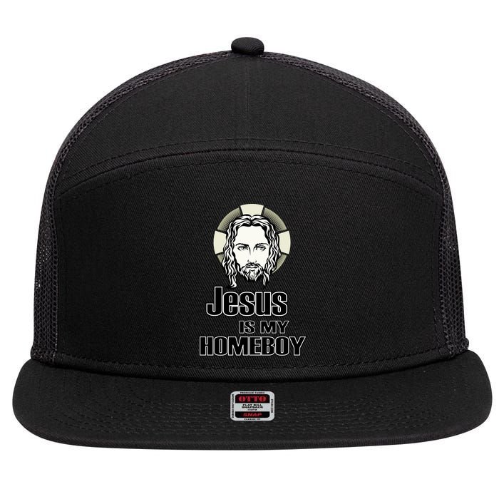 Jesus Is My Homeboy 7 Panel Mesh Trucker Snapback Hat