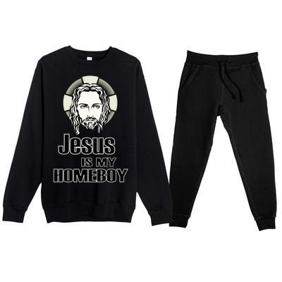 Jesus Is My Homeboy Premium Crewneck Sweatsuit Set