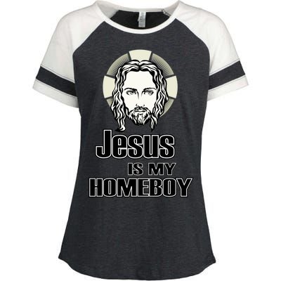 Jesus Is My Homeboy Enza Ladies Jersey Colorblock Tee