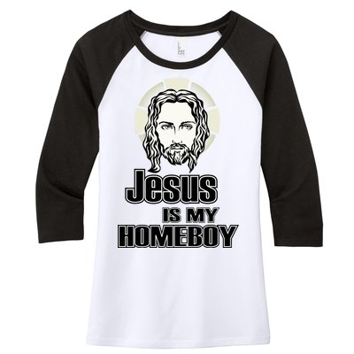 Jesus Is My Homeboy Women's Tri-Blend 3/4-Sleeve Raglan Shirt