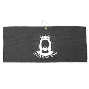 Jesus Is My King Large Microfiber Waffle Golf Towel