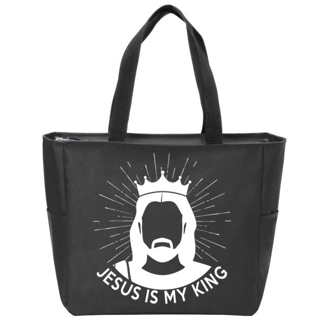 Jesus Is My King Zip Tote Bag