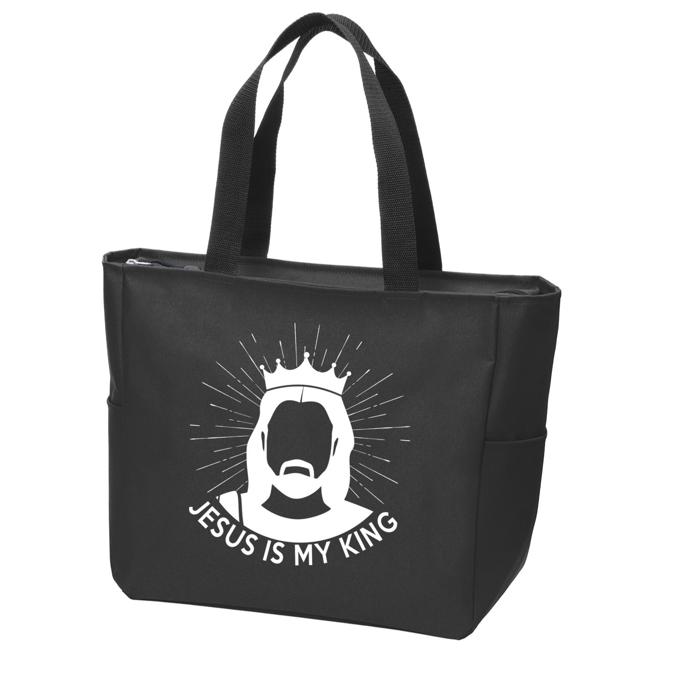 Jesus Is My King Zip Tote Bag