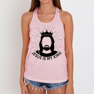 Jesus Is My King Women's Knotted Racerback Tank