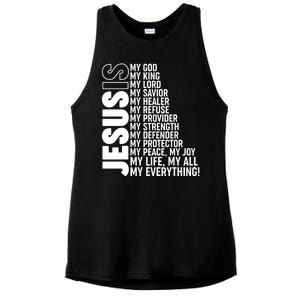 Jesus Is My Life My All My Everything Ladies PosiCharge Tri-Blend Wicking Tank