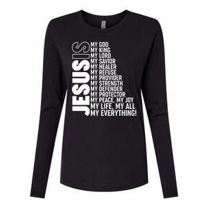 Jesus Is My Life My All My Everything Womens Cotton Relaxed Long Sleeve T-Shirt