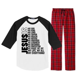 Jesus Is My Life My All My Everything Raglan Sleeve Pajama Set