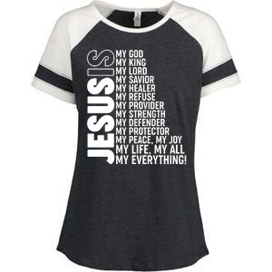 Jesus Is My Life My All My Everything Enza Ladies Jersey Colorblock Tee