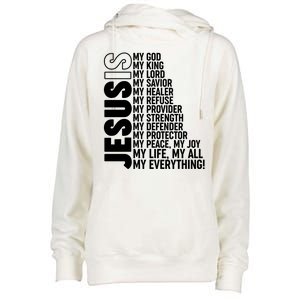 Jesus Is My Life My All My Everything Womens Funnel Neck Pullover Hood