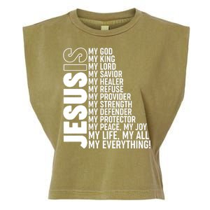 Jesus Is My Life My All My Everything Garment-Dyed Women's Muscle Tee