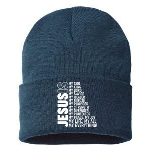 Jesus Is My Life My All My Everything Sustainable Knit Beanie