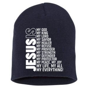 Jesus Is My Life My All My Everything Short Acrylic Beanie