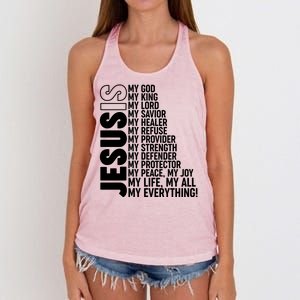 Jesus Is My Life My All My Everything Women's Knotted Racerback Tank