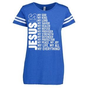 Jesus Is My Life My All My Everything Enza Ladies Jersey Football T-Shirt