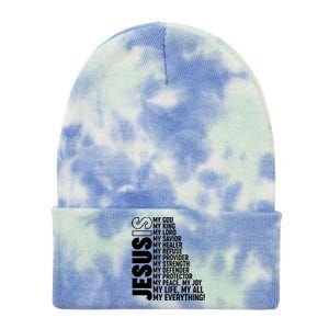 Jesus Is My Life My All My Everything Tie Dye 12in Knit Beanie