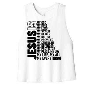 Jesus Is My Life My All My Everything Women's Racerback Cropped Tank