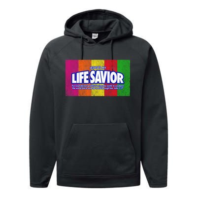 Jesus Is My Life Savior Performance Fleece Hoodie