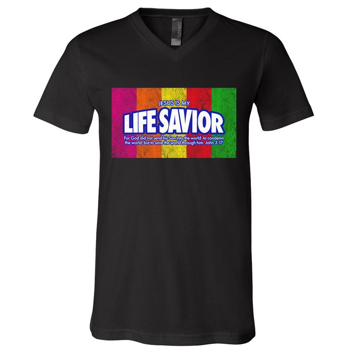 Jesus Is My Life Savior V-Neck T-Shirt