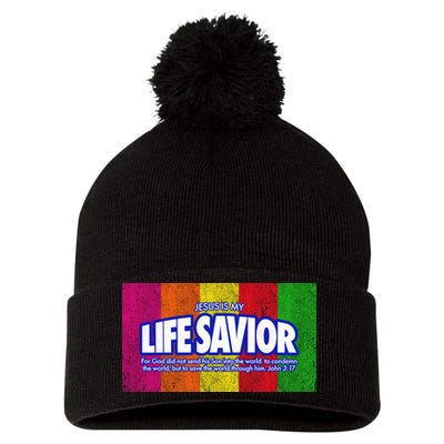 Jesus Is My Life Savior Pom Pom 12in Knit Beanie