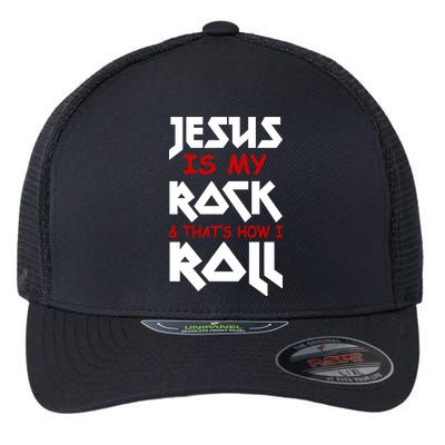 Jesus Is My Rock & Roll Flexfit Unipanel Trucker Cap