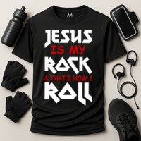 Jesus Is My Rock & Roll Cooling Performance Crew T-Shirt