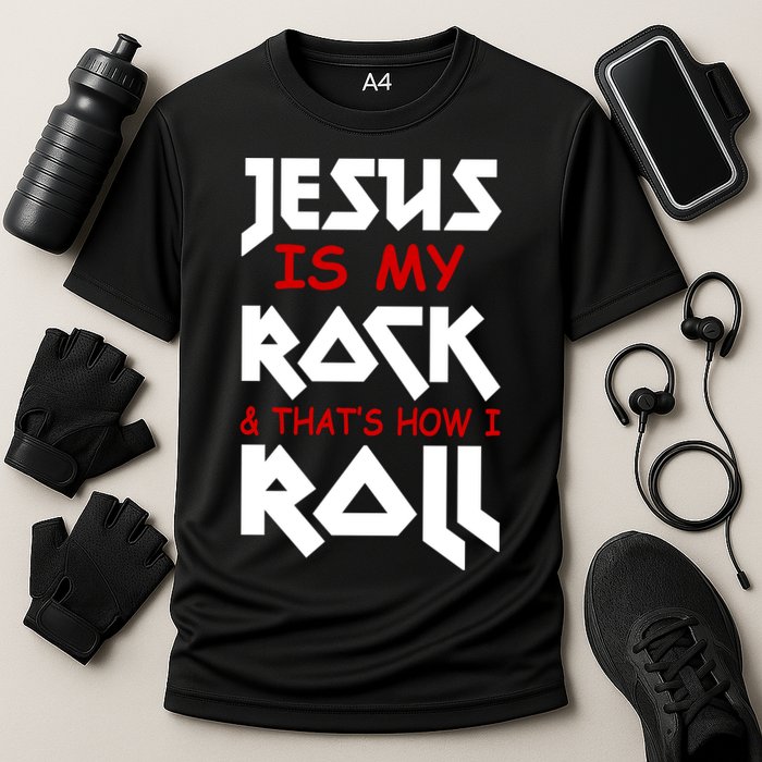 Jesus Is My Rock & Roll Cooling Performance Crew T-Shirt