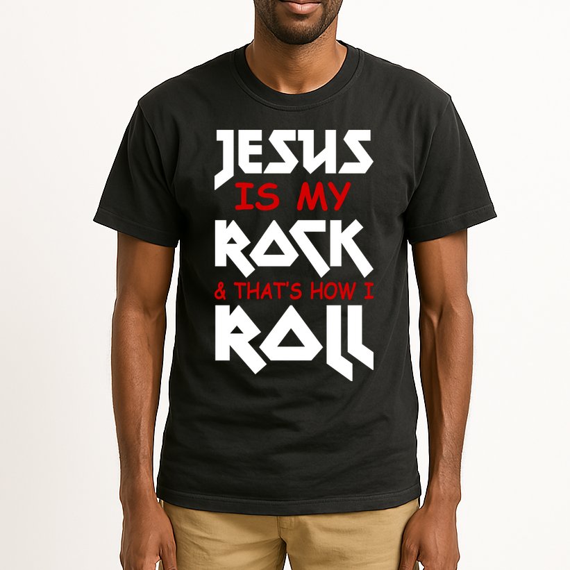 Jesus Is My Rock & Roll Tall T-Shirt