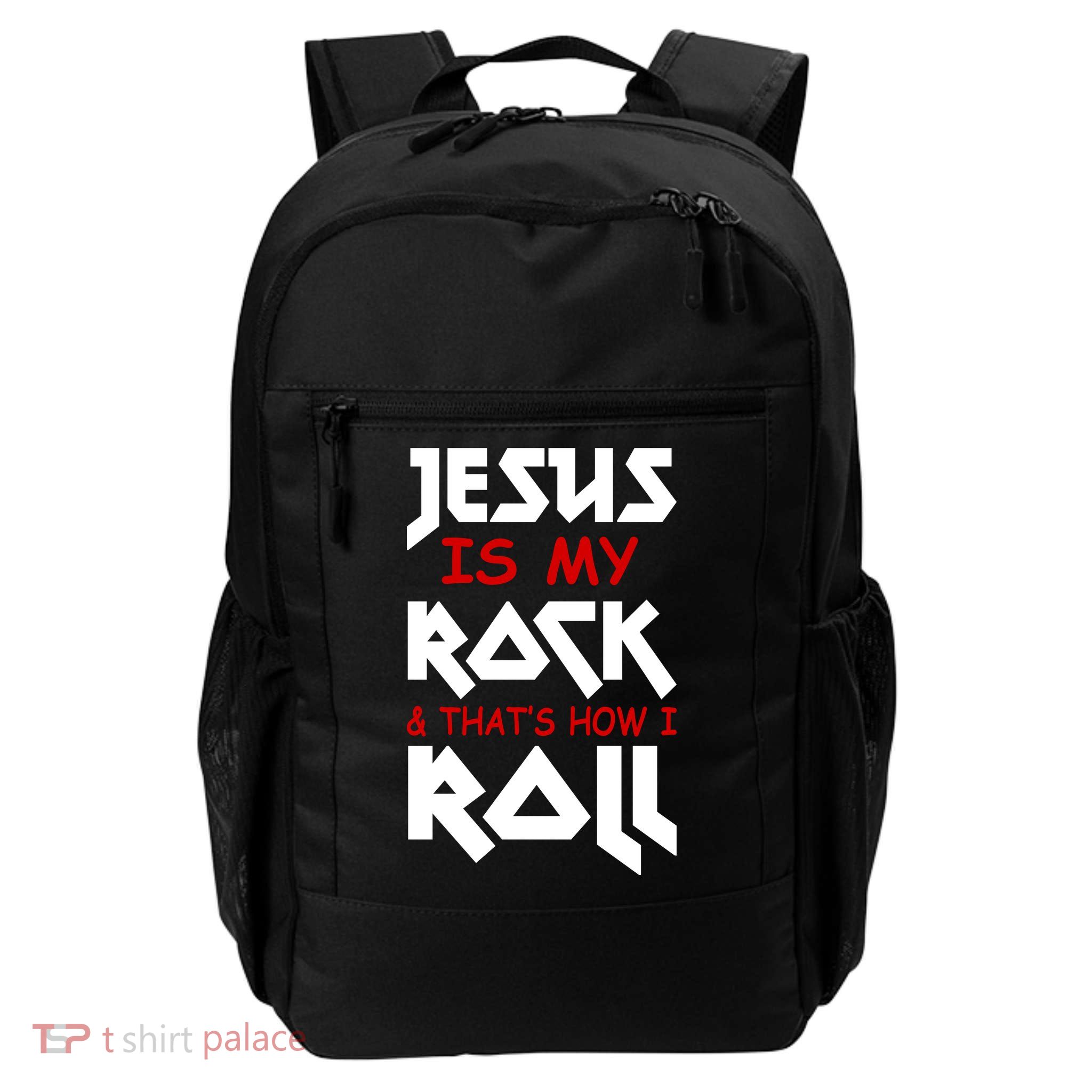 Jesus Is My Rock & Roll Backpack