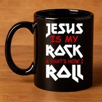 Jesus Is My Rock & Roll 11oz C Handle Ceramic Mug