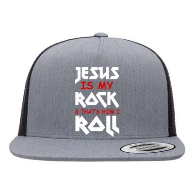 Jesus Is My Rock & Roll Flat Bill Trucker Hat