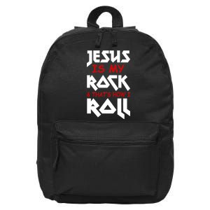 Jesus Is My Rock & Roll 16 in Basic Backpack