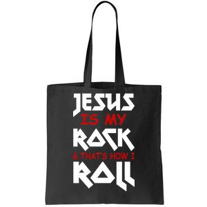 Jesus Is My Rock & Roll Tote Bag