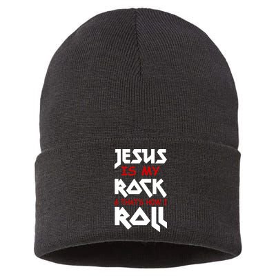 Jesus Is My Rock & Roll Sustainable Knit Beanie