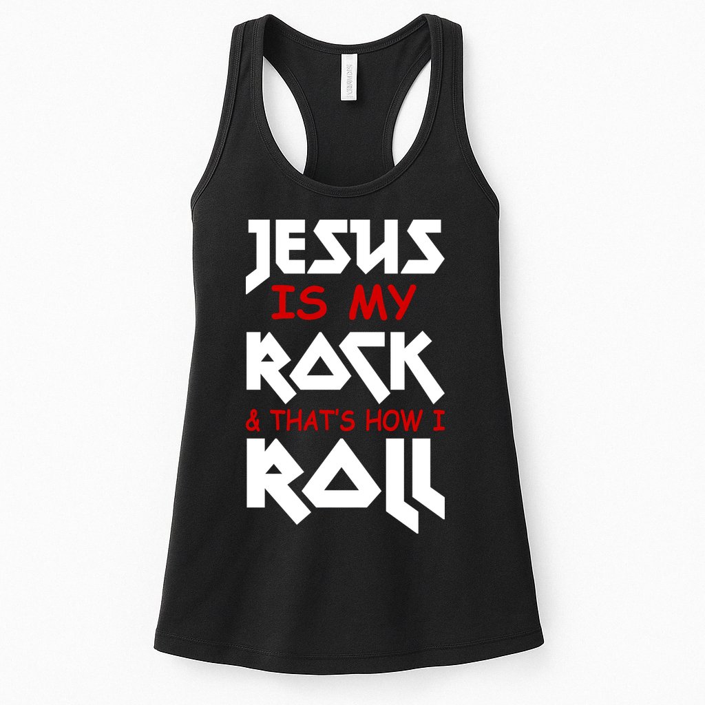 Jesus Is My Rock & Roll Womens Tank Top