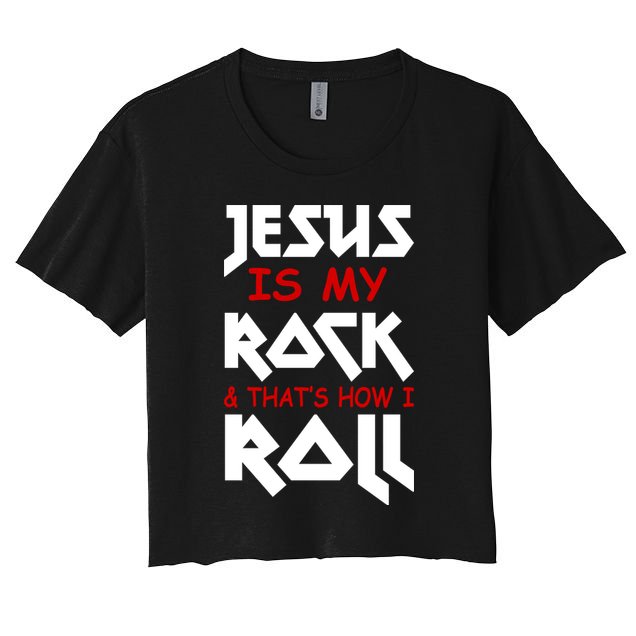 Jesus Is My Rock & Roll Crop Top