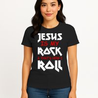 Jesus Is My Rock & Roll Womens T-Shirt
