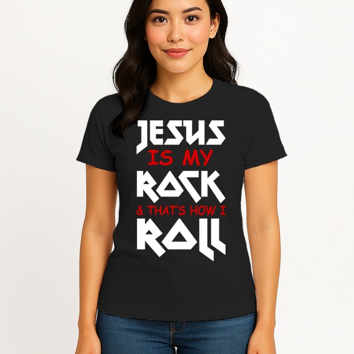 Jesus Is My Rock & Roll Womens T-Shirt