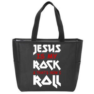 Jesus Is My Rock & Roll Zip Tote Bag