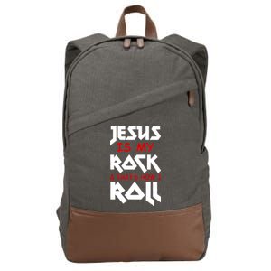 Jesus Is My Rock & Roll Cotton Canvas Backpack