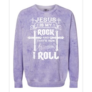 Jesus Is My Rock And Roll Christian  Colorblast Crewneck Sweatshirt