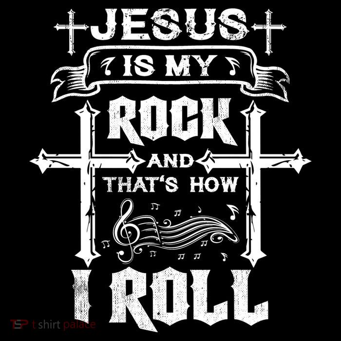 Jesus Is My Rock And Roll Christian  7-Panel Snapback Hat
